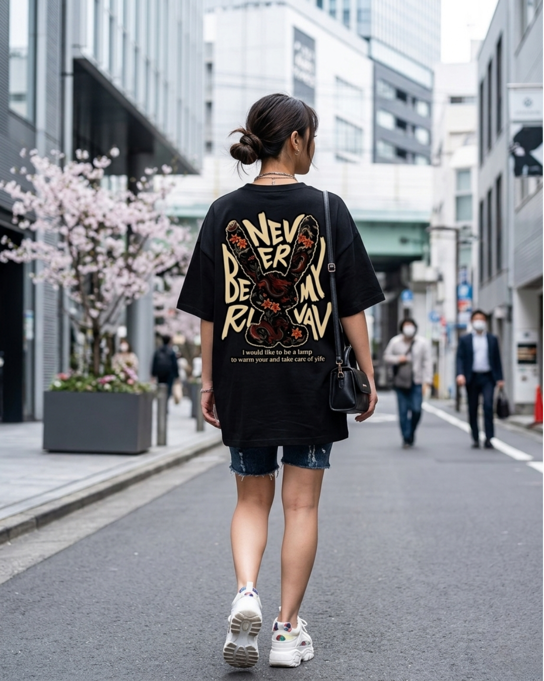 Tokyo Japan Graphic Printed Oversized T-Shirt for Women