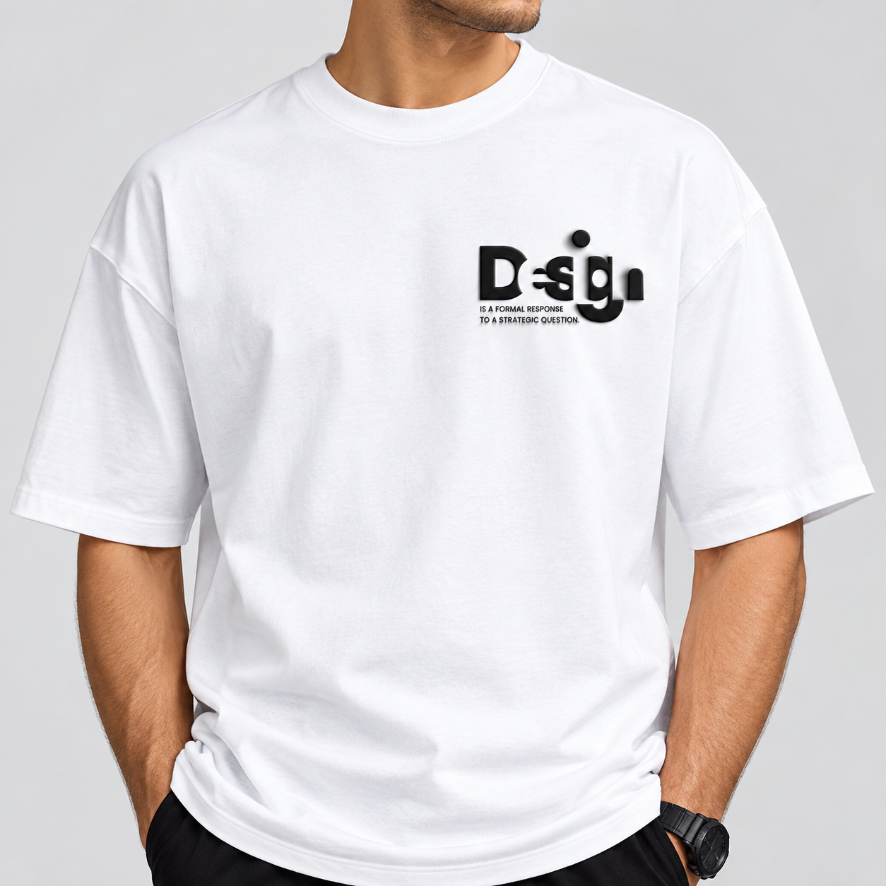 Design Graphic Oversized T-Shirt – White