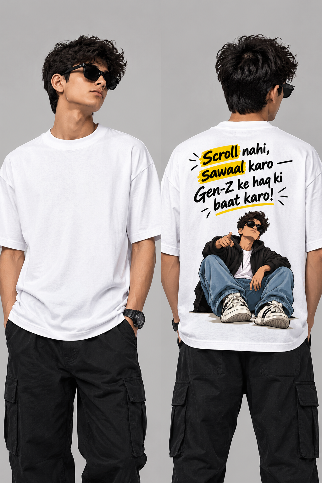 Gen-Z Graphic Printed 100% Pure Cotton T-Shirt – 2 T-shirt Combo - Image 3
