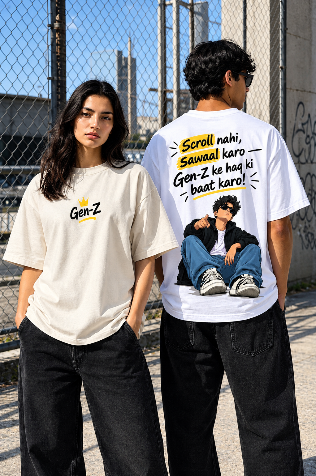 Gen-Z Graphic Printed 100% Pure Cotton T-Shirt – 2 T-shirt Combo