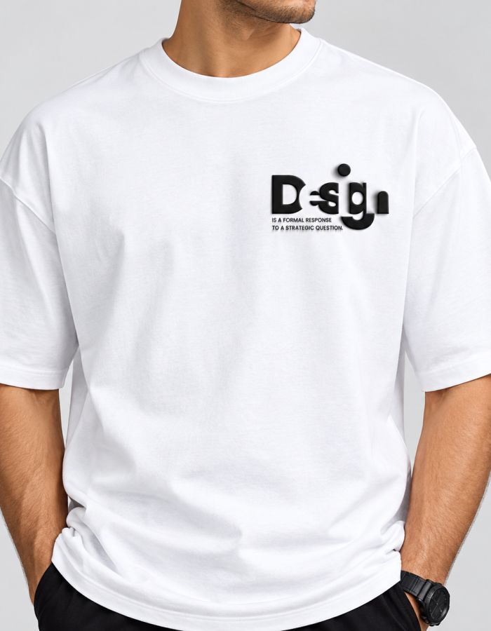 Design Graphic Oversized T-Shirt – White